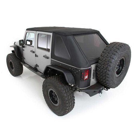 SMITTYBILT 07-18 WRANGLER (JK) 4 DOOR BOWLESS COMBO TOP W/TINTED WINDOWS - BLACK DIAMOND 9083235